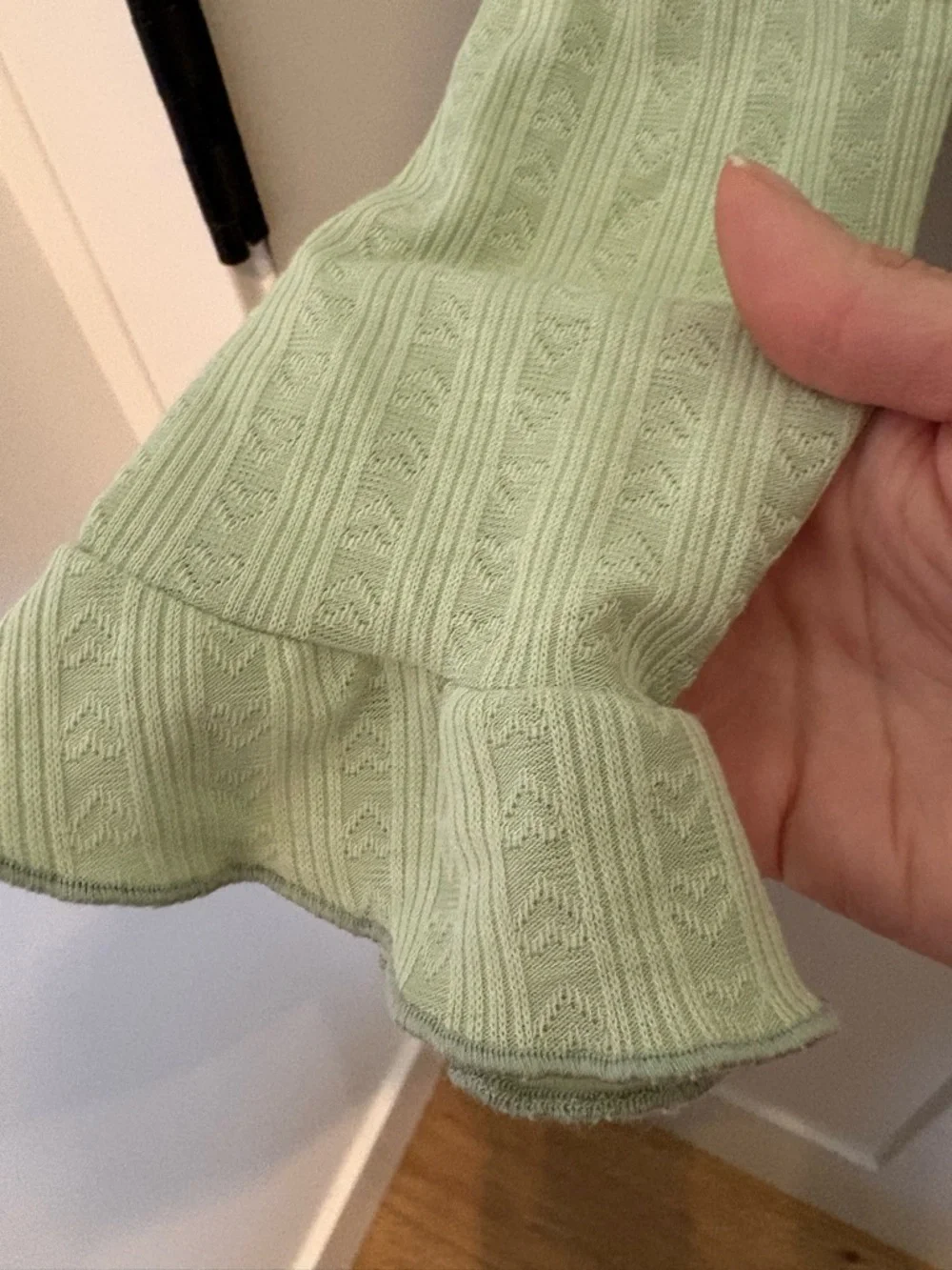 wild fable Mint Green Ruffle-Hem V-Neck Cardigan - Picture 5 of 6
